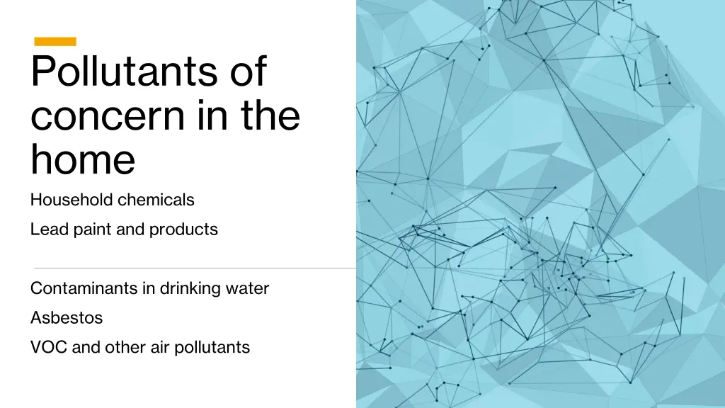 pollutants of concern in the home household