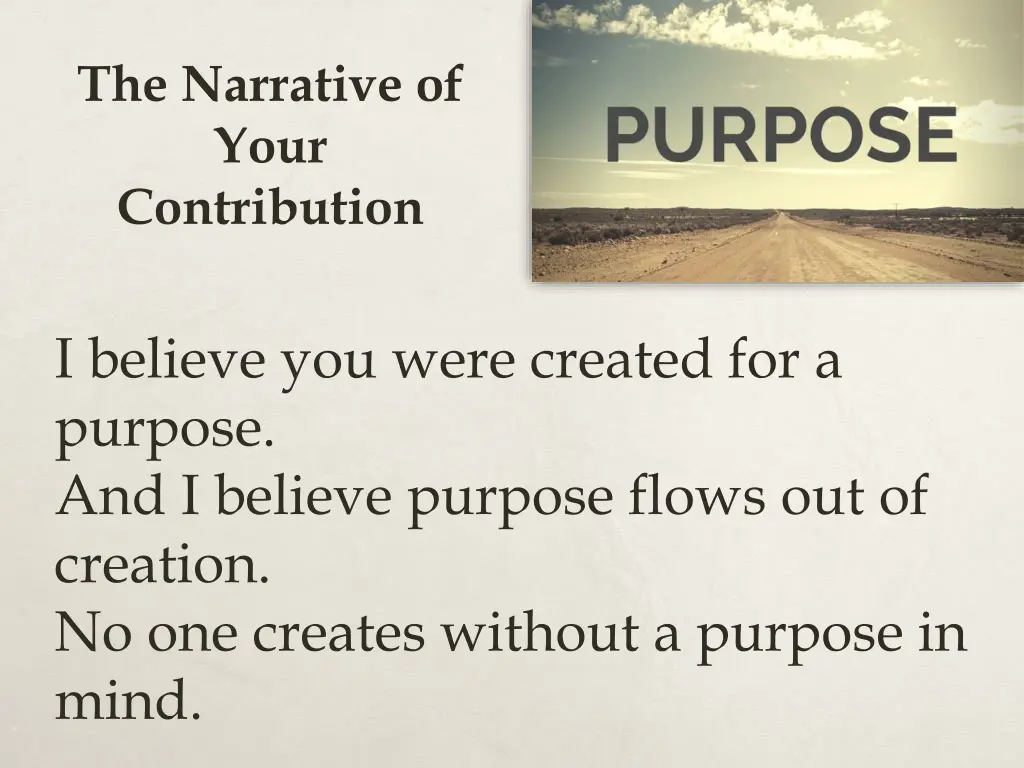 the narrative of your contribution