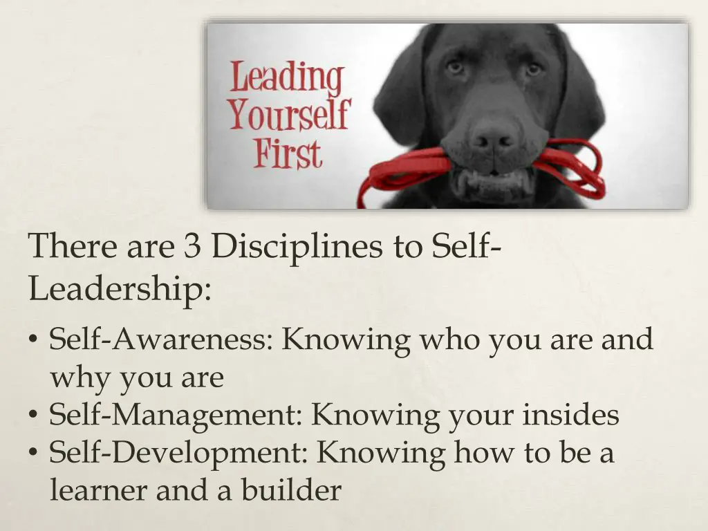 there are 3 disciplines to self leadership self