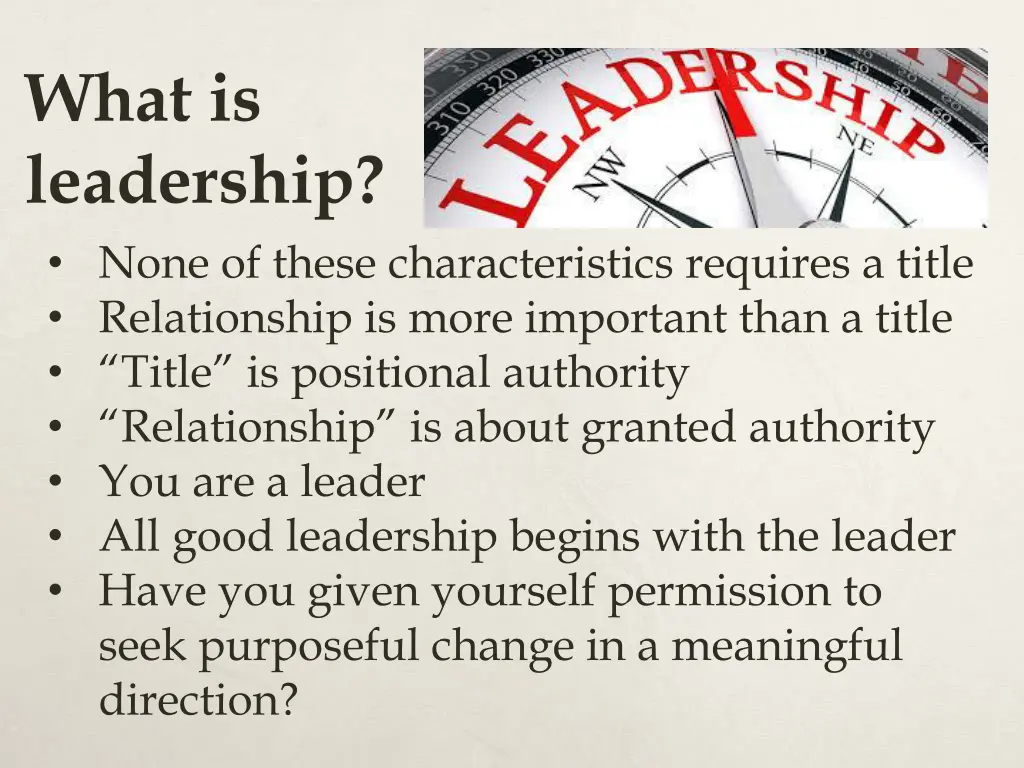 what is leadership none of these characteristics