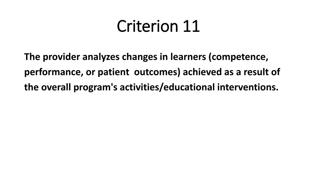 criterion 11 criterion 11