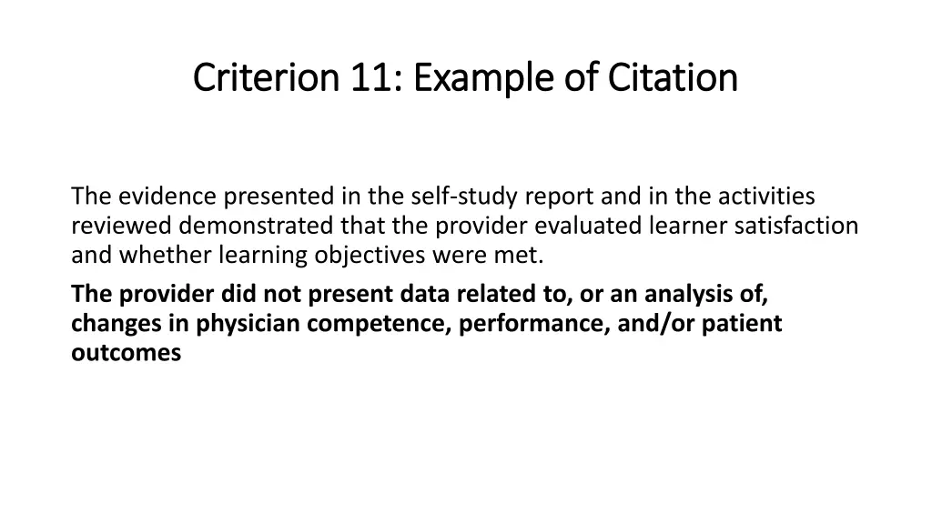 criterion 11 example of citation criterion