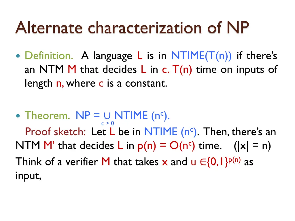 alternate characterization of np 4