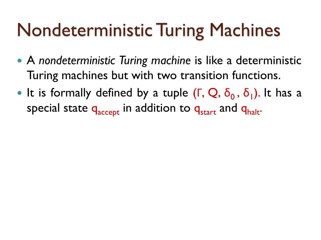 nondeterministic turing machines