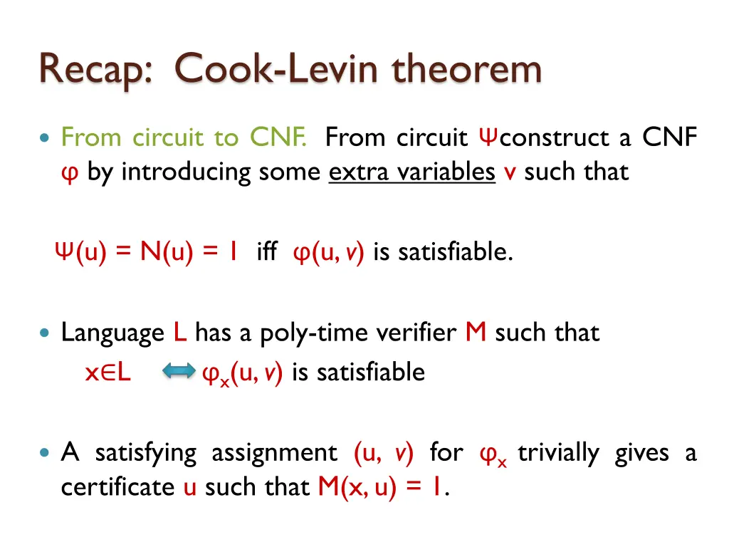 recap cook levin theorem 11