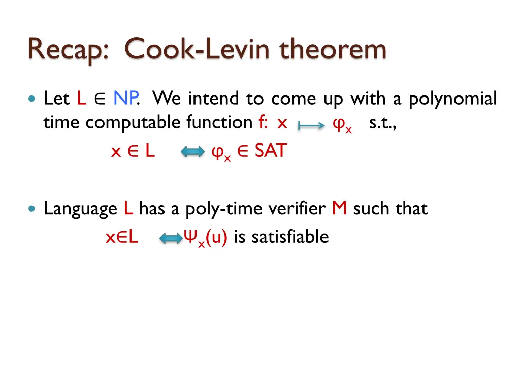 recap cook levin theorem 4