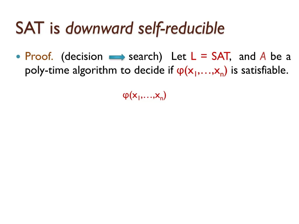 sat is downward self reducible 1