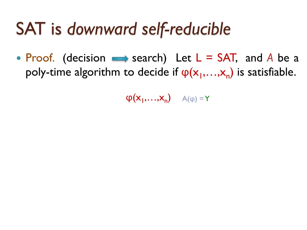 sat is downward self reducible 2