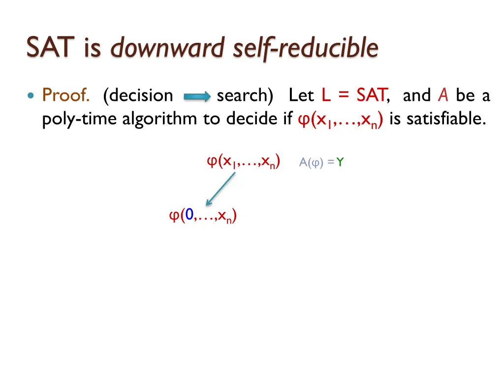 sat is downward self reducible 3