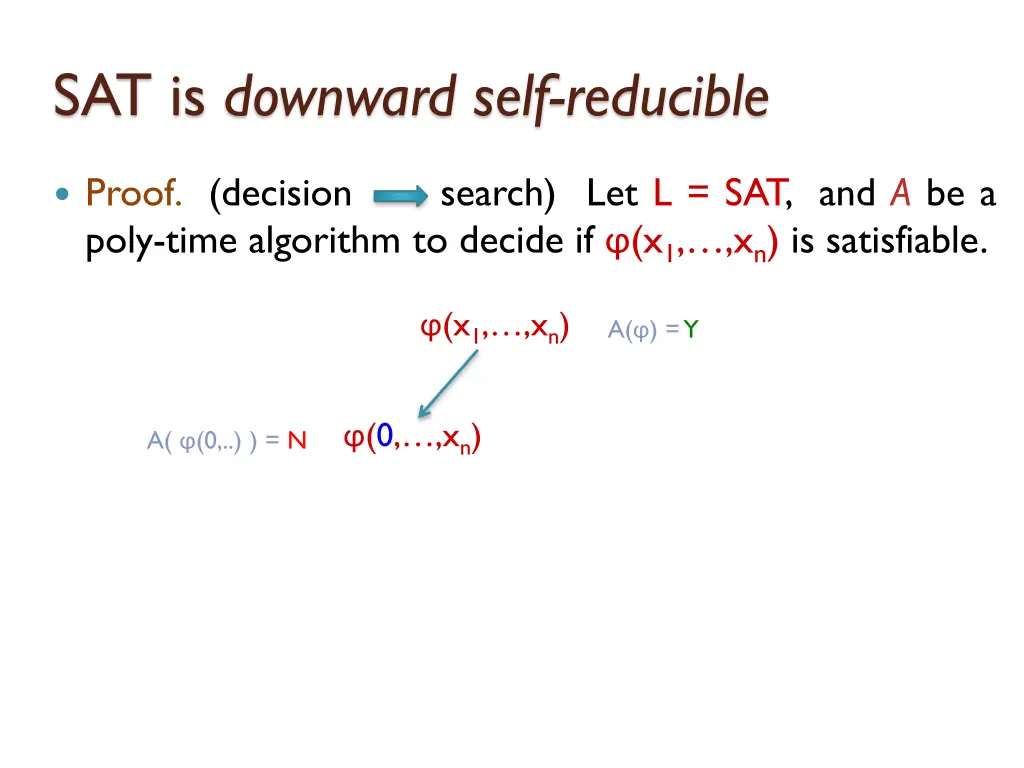 sat is downward self reducible 4