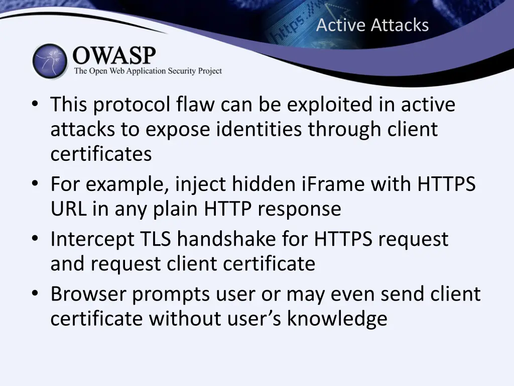 active attacks