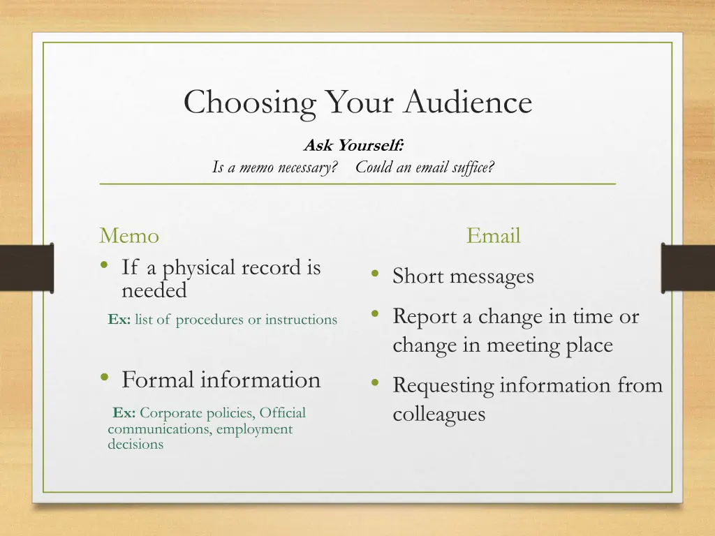 choosing your audience