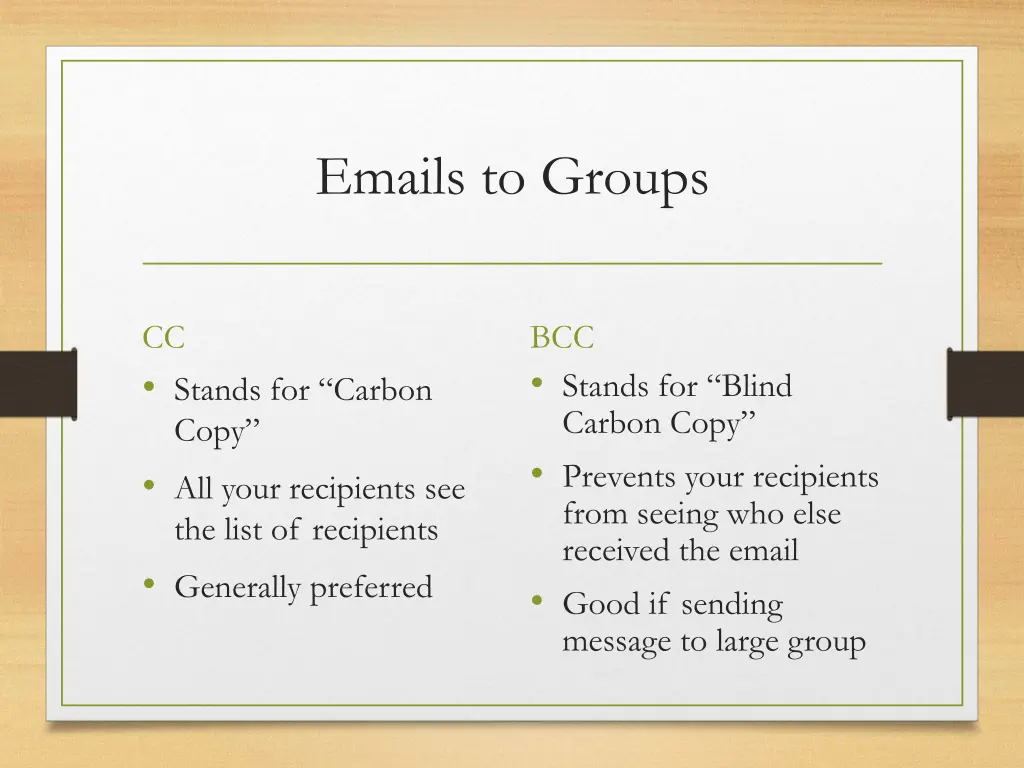 emails to groups