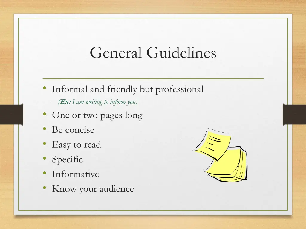 general guidelines