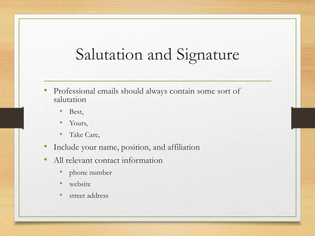 salutation and signature