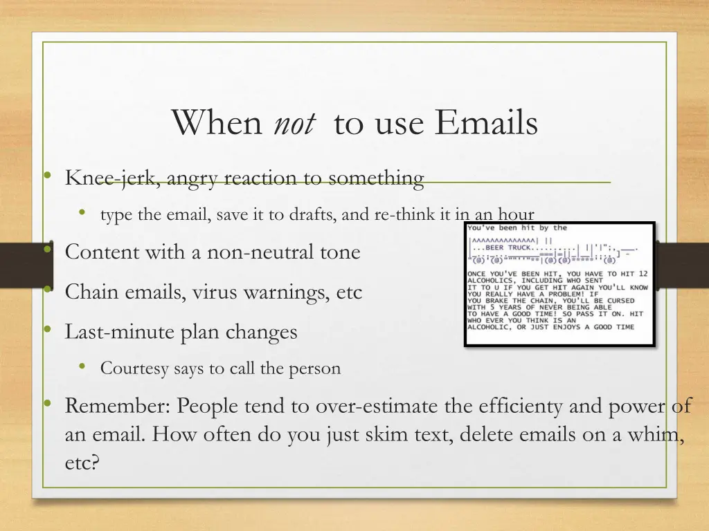 when not to use emails 1