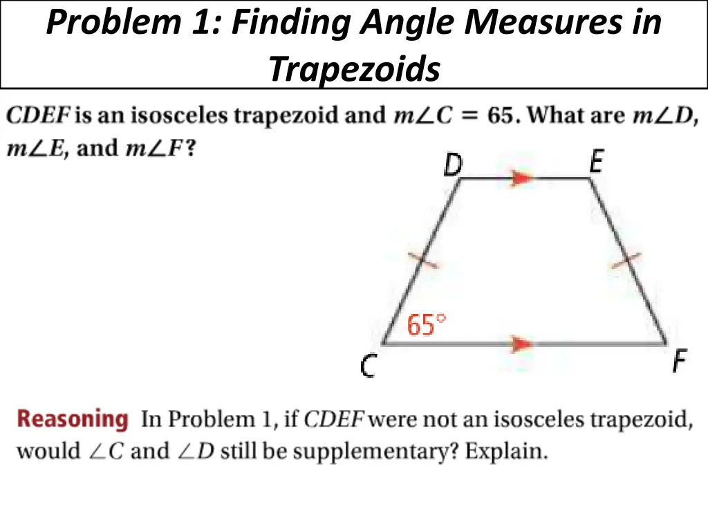 problem 1 finding angle measures in trapezoids