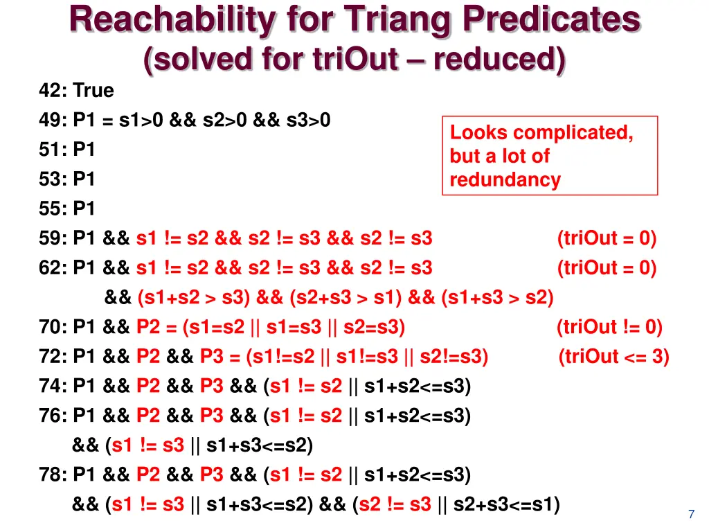 reachability for triang predicates solved