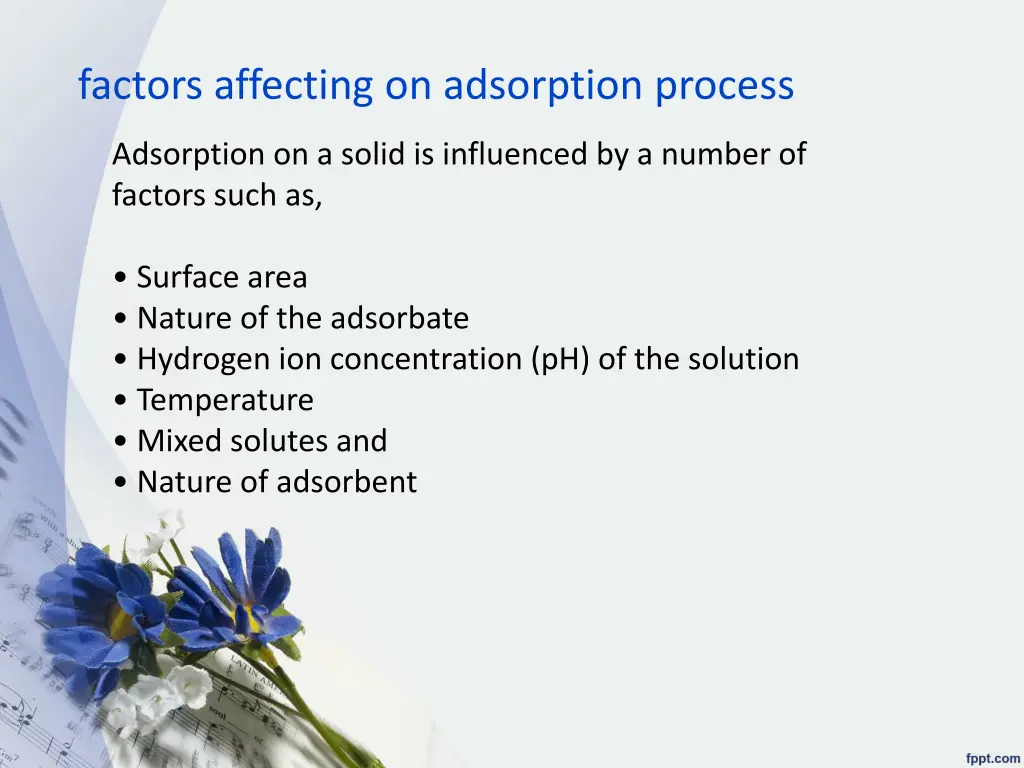 factors affecting on adsorption process