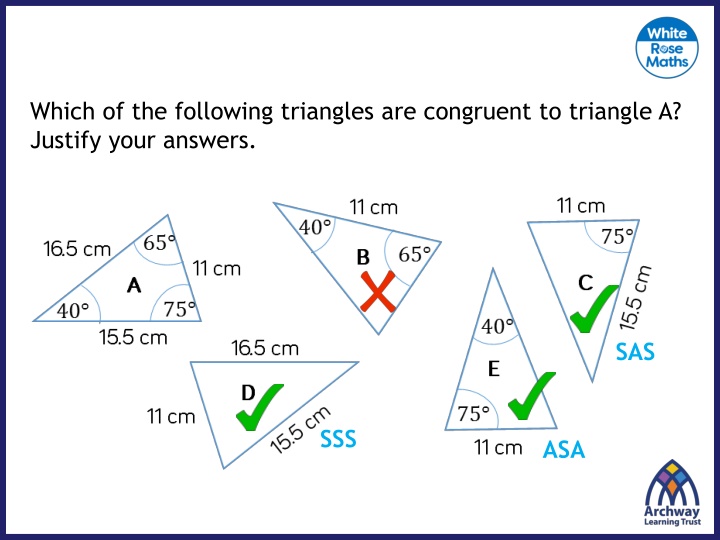 which of the following triangles are congruent