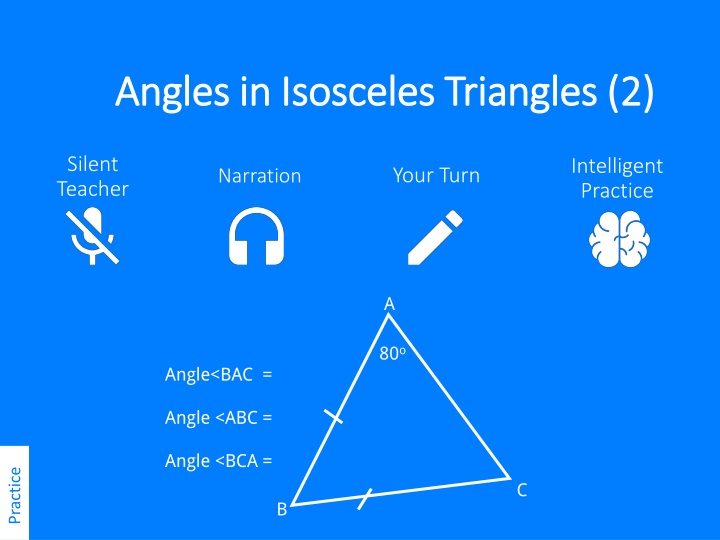 angles in isosceles triangles 2 angles