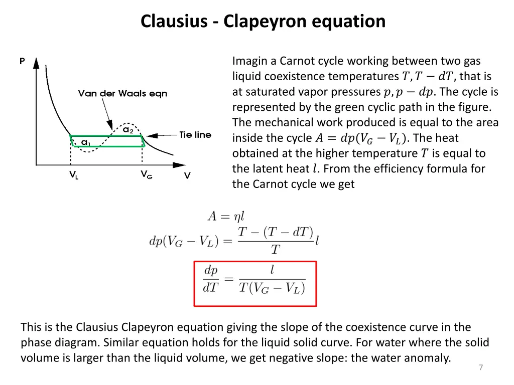 clausius clapeyron equation