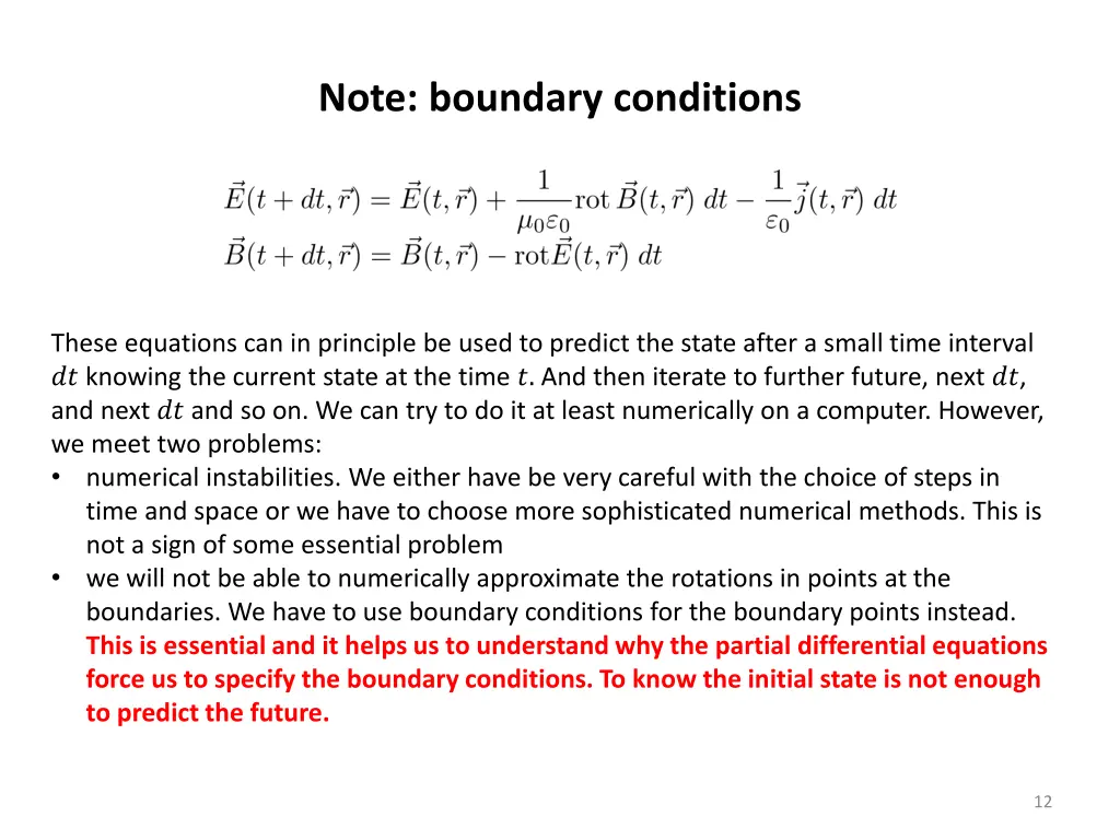 note boundary conditions