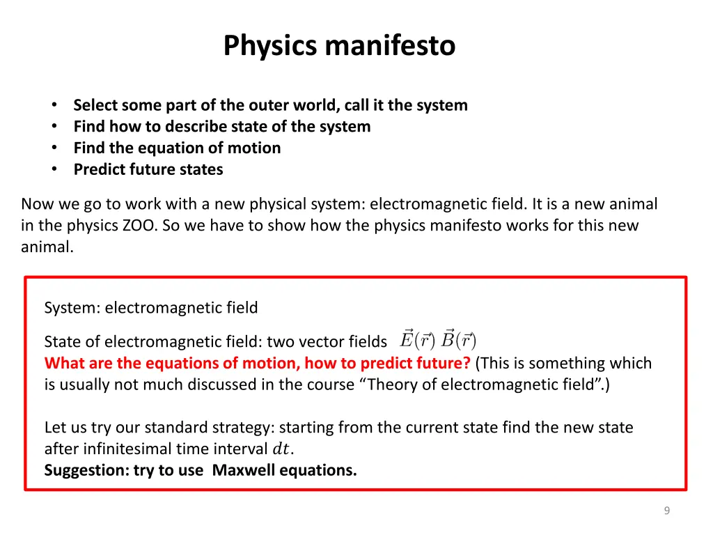 physics manifesto