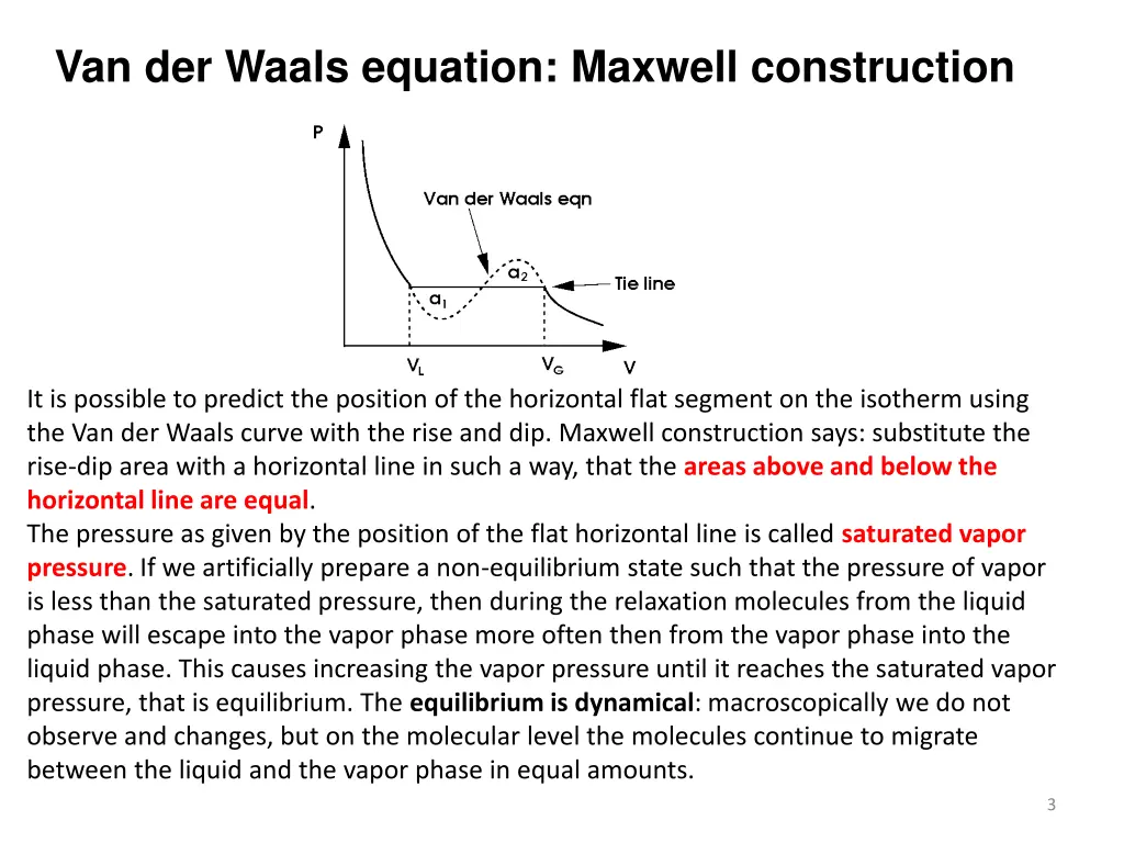 van der waals equation maxwell construction