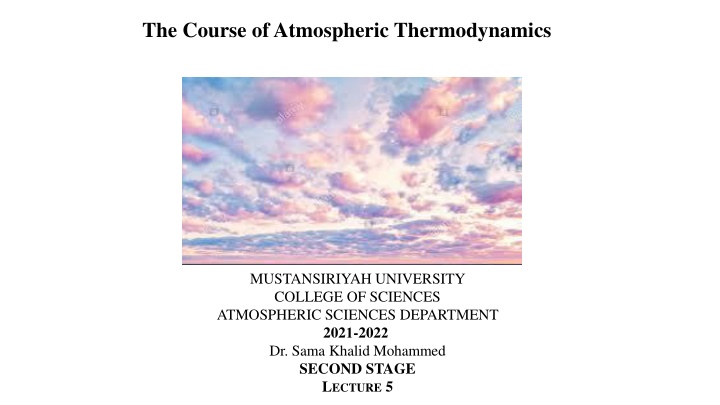 the course of atmospheric thermodynamics