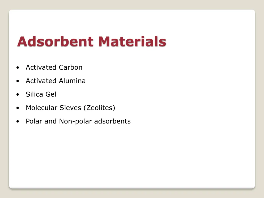 adsorbent materials