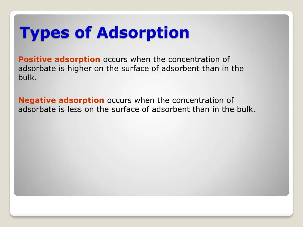 types of adsorption