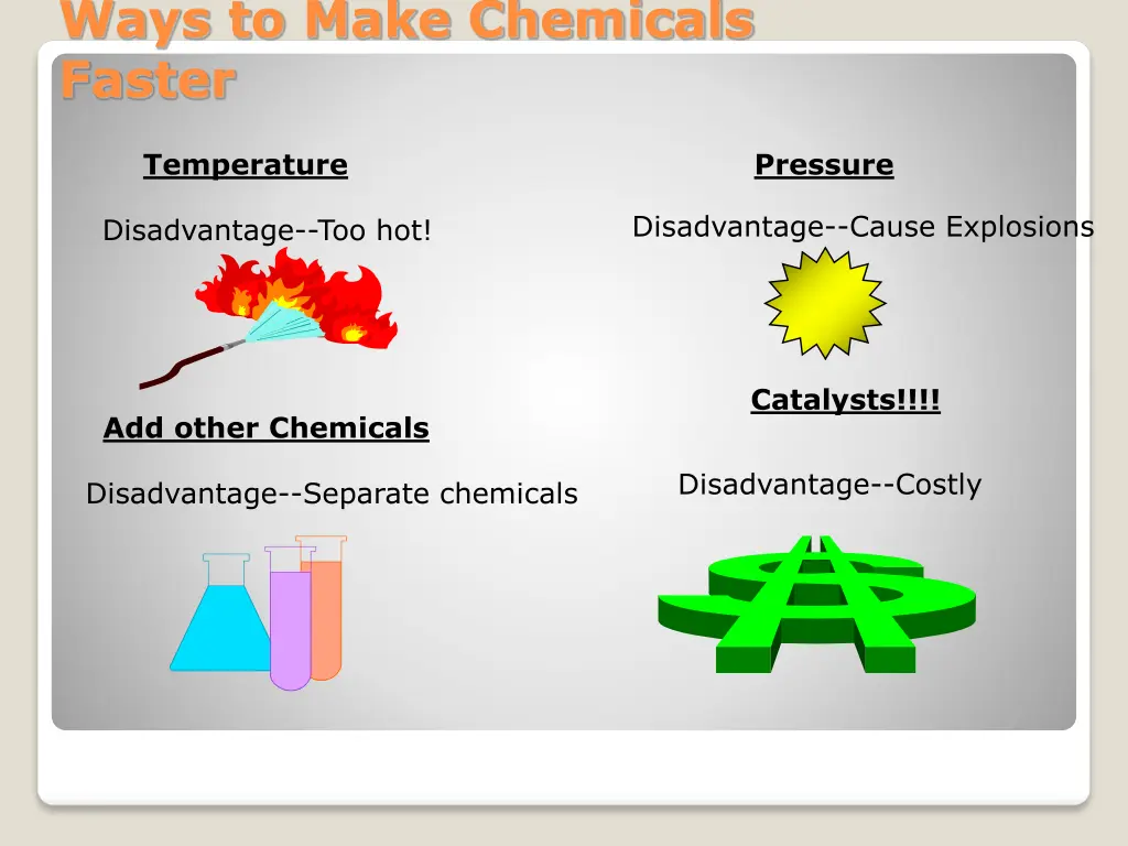 ways to make chemicals faster