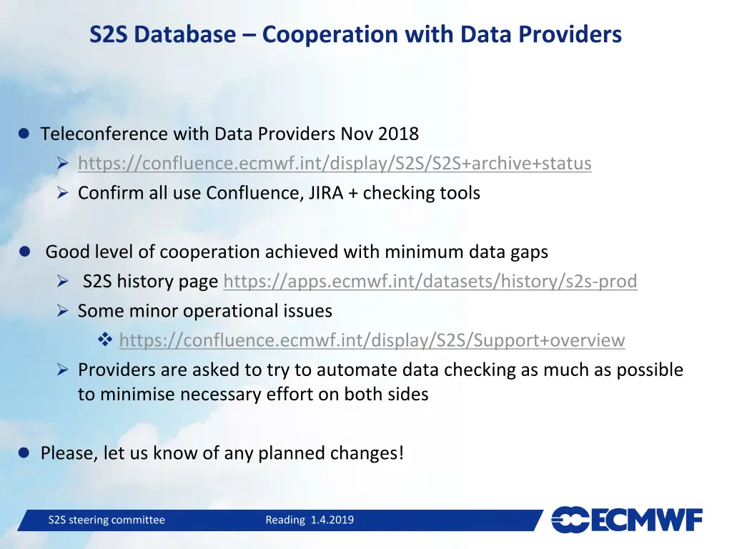 s2s database cooperation with data providers