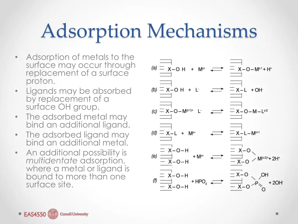 adsorption mechanisms