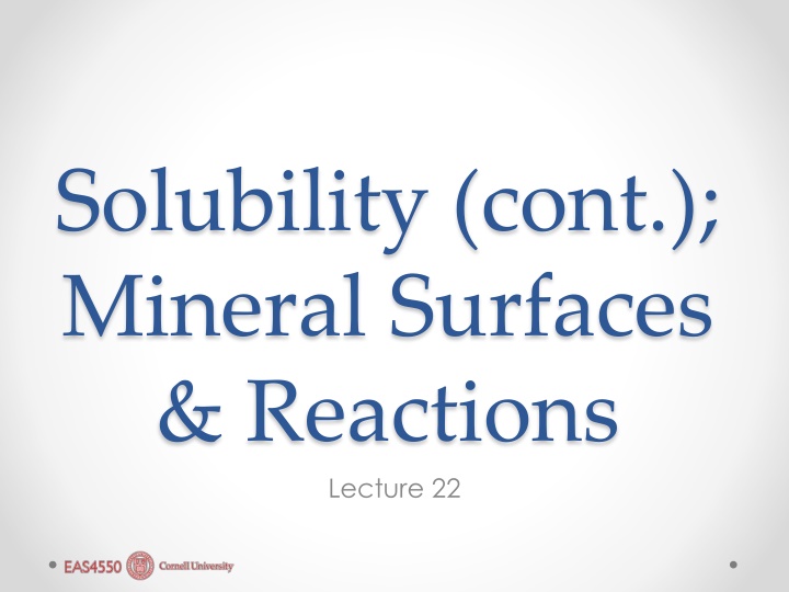 solubility cont mineral surfaces reactions