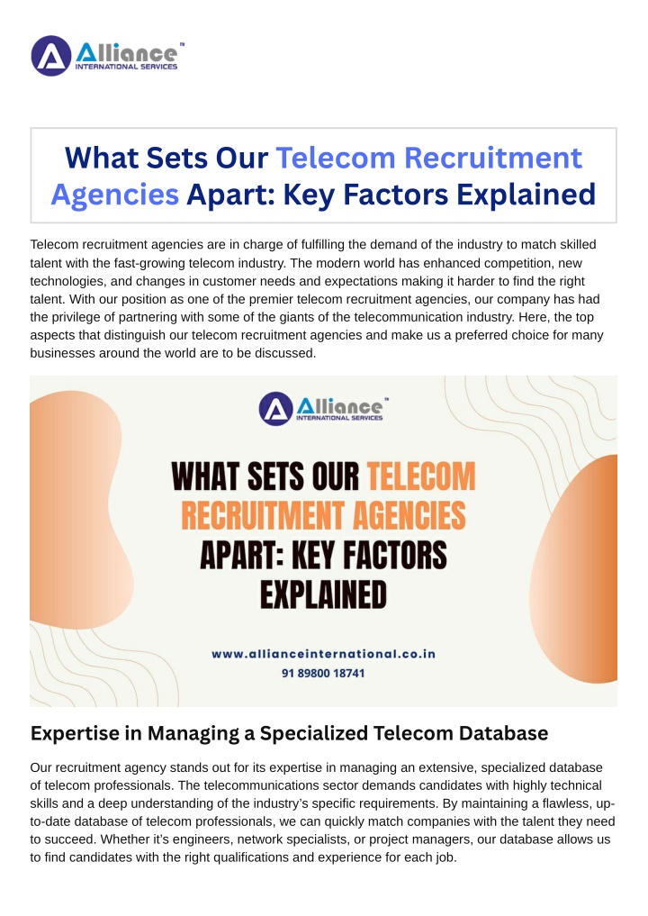 what sets our telecom recruitment agencies apart