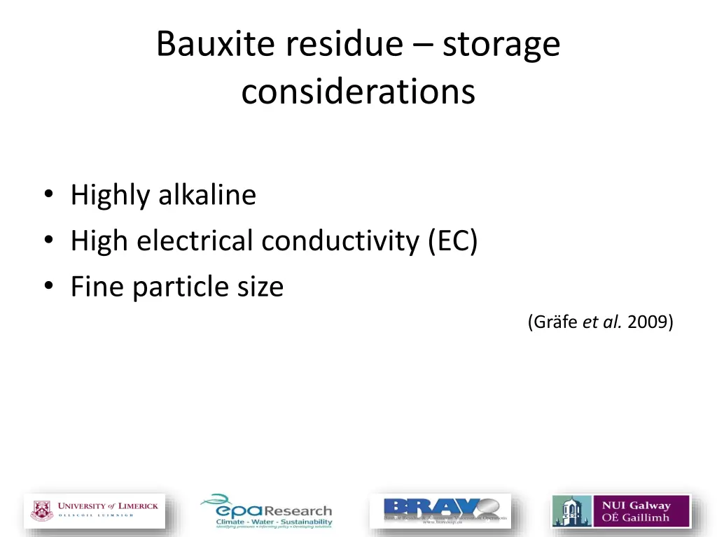 bauxite residue storage considerations