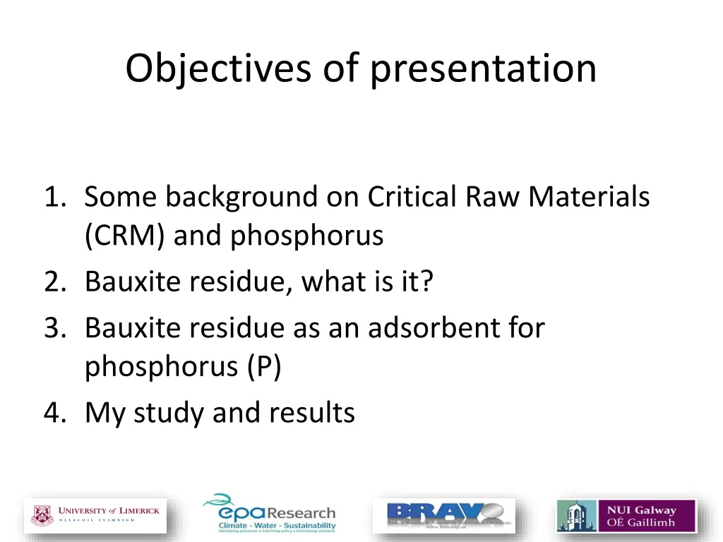 objectives of presentation