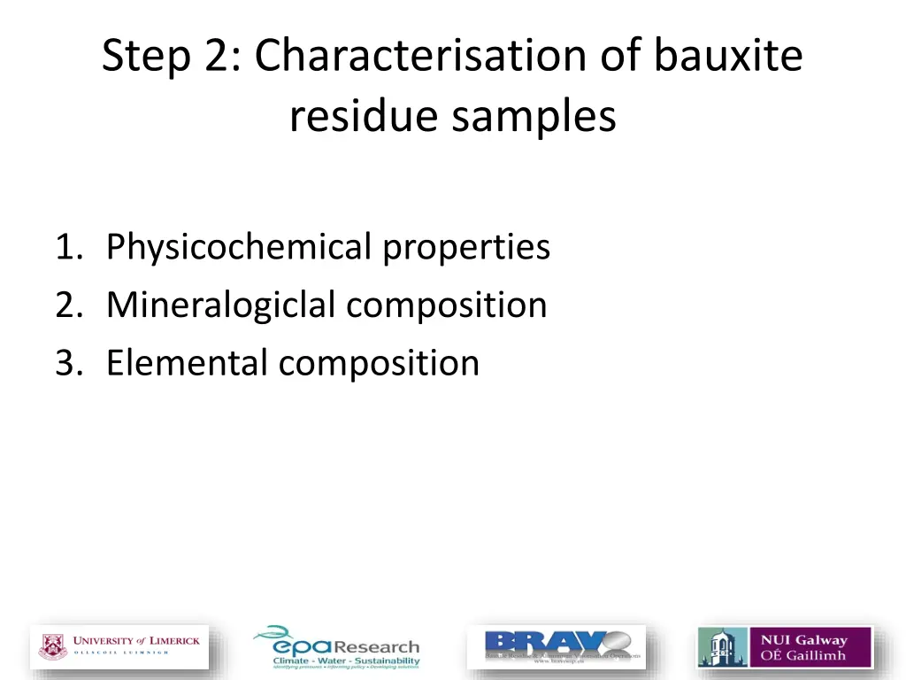 step 2 characterisation of bauxite residue samples