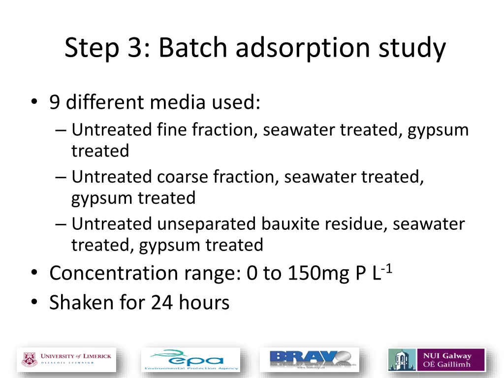 step 3 batch adsorption study