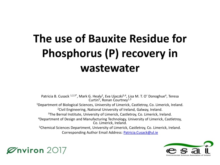 the use of bauxite residue for phosphorus