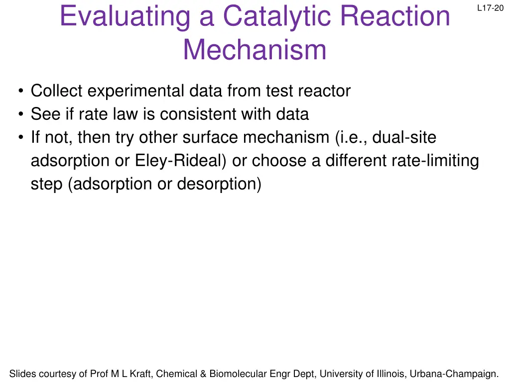 evaluating a catalytic reaction mechanism