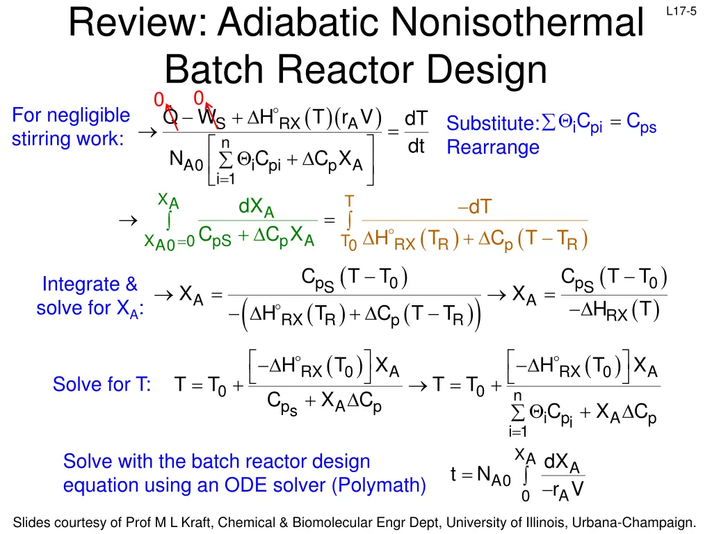 review adiabatic nonisothermal batch reactor