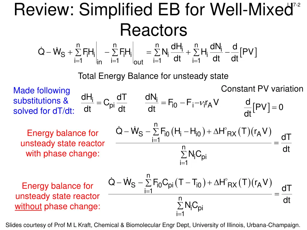 review simplified eb for well mixed reactors