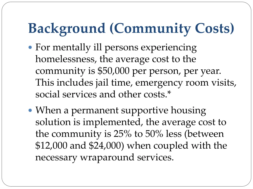 background community costs