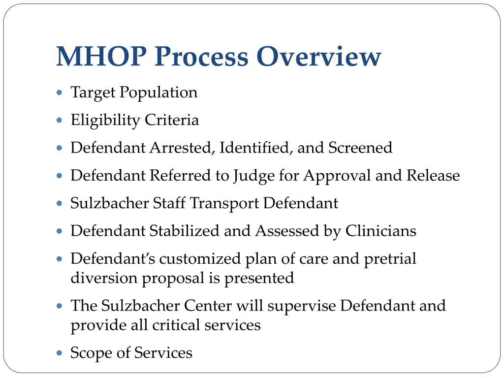 mhop process overview