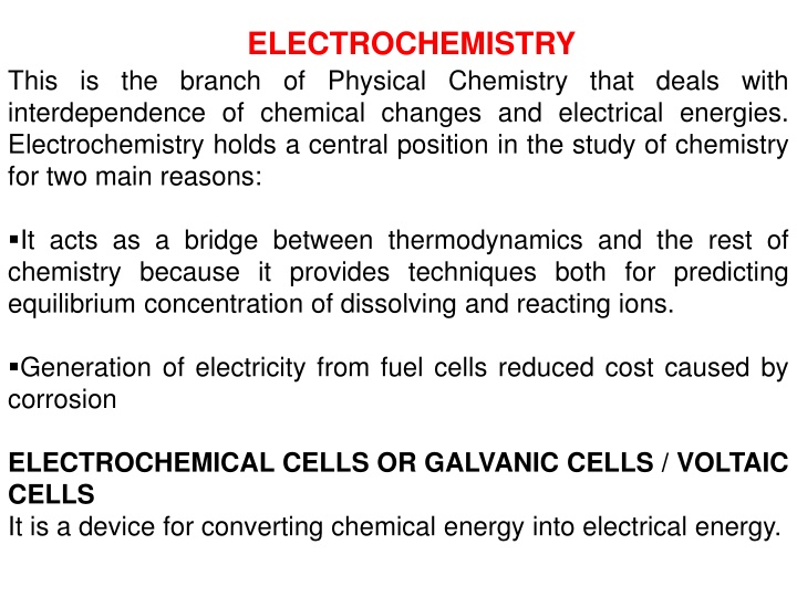 electrochemistry