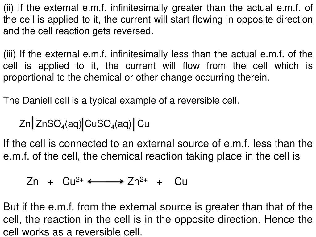 ii if the external e m f infinitesimally greater