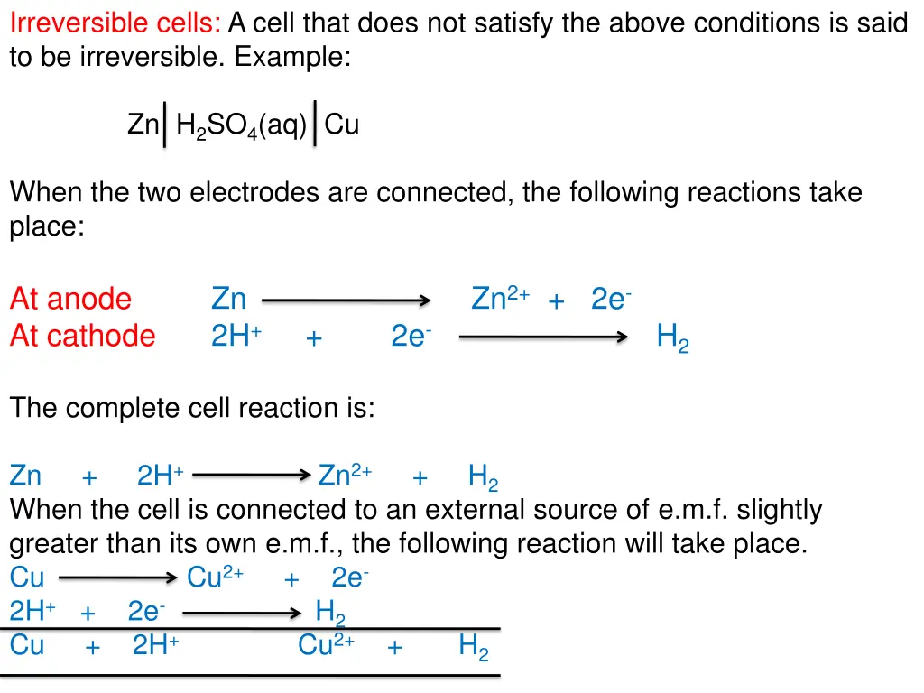 irreversible cells a cell that does not satisfy